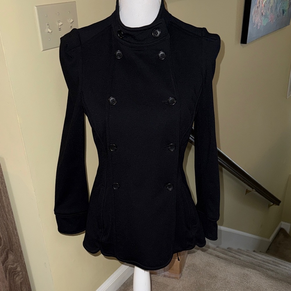 Elizabeth and James Black Pea Coat